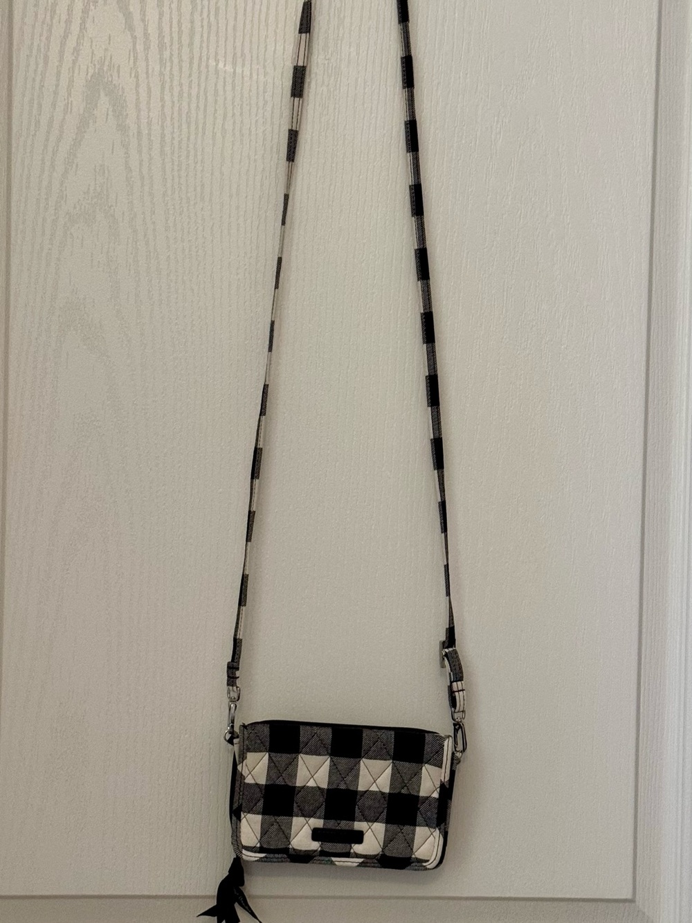 Vera Bradley Black & White Check Quilted Crossbody Bag